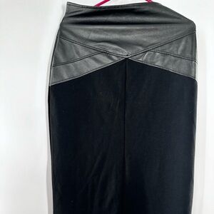 High Wished Pencil Skirt Black synthetic leather Zipper Women Size Large